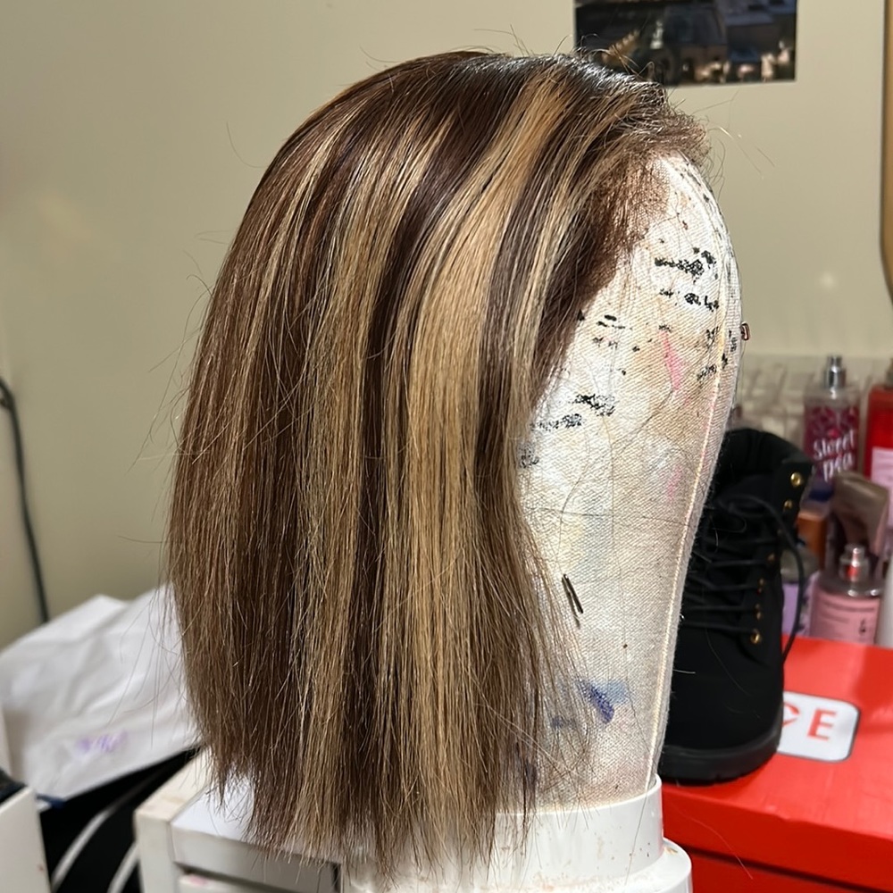 13 x 4 8in bob highlight transparent lace frontal wig human hair